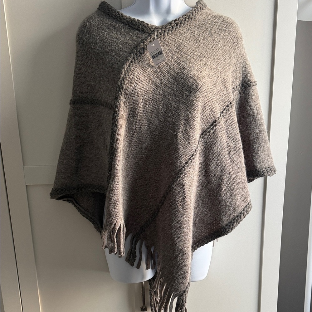 Chic Tan Poncho Sweater
